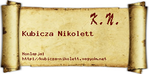 Kubicza Nikolett névjegykártya